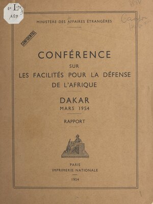 cover image of Conférence sur les facilités pour la défense de l'Afrique